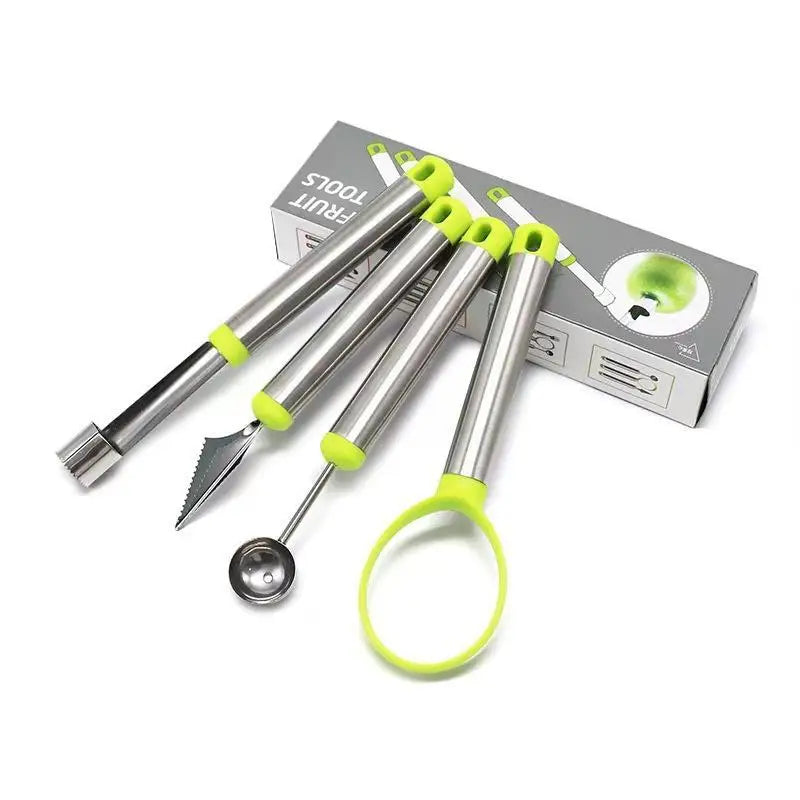 Stainless Steel Fruit Pitter Tool Melon Baller Corer Knife Baking Qme one size K