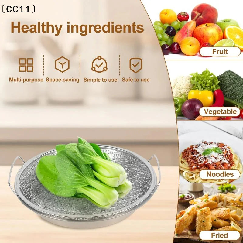 Stainless Steel Mesh Oil Filter Tray Drain Basket Reusable Vegetable Qme