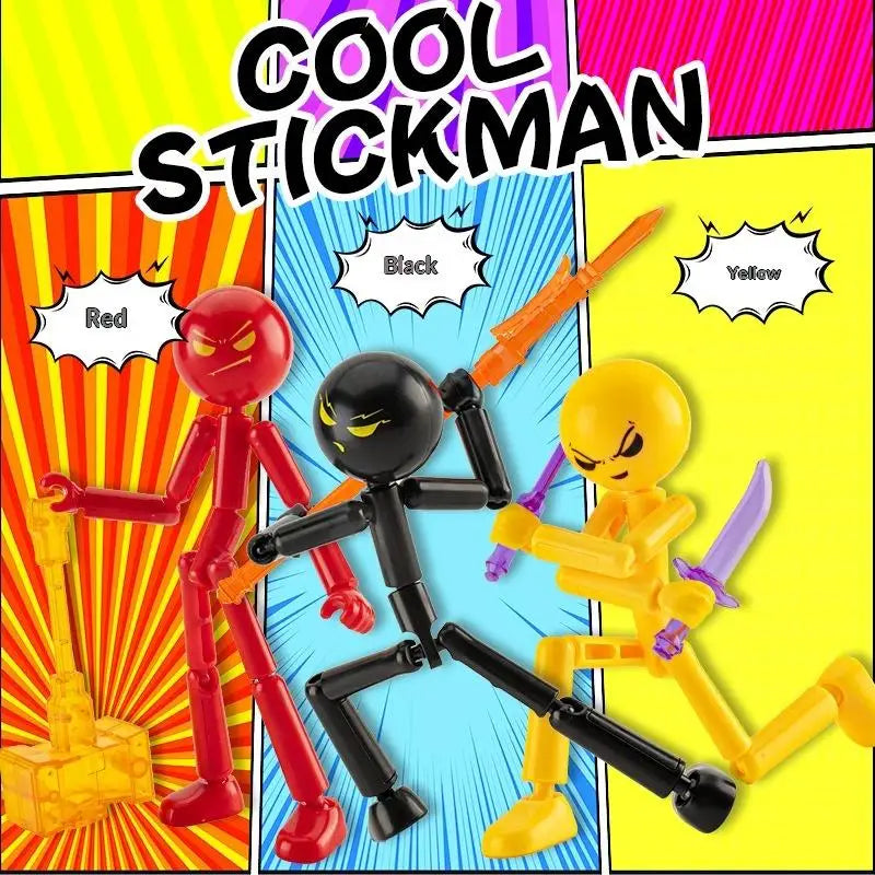 Novelty Action Figure Stickman Assembled Robot Movable Multi-jointed Qme