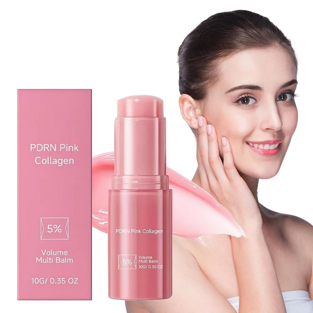 PDRN Pink Collagen Volume Multi Balm Stick Portable Plumping Facial Qme