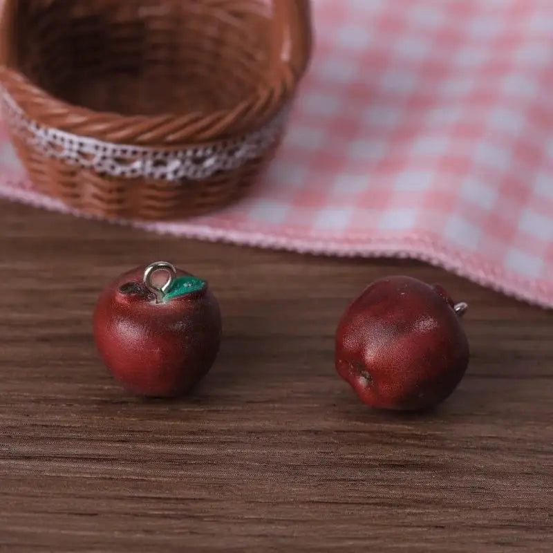 Cute 3D Simulated Resin Fruits Charms 2Pcs for DIY Handmade Jewelry Craft Making Earring Bracelet Phone Hanger Qme A1