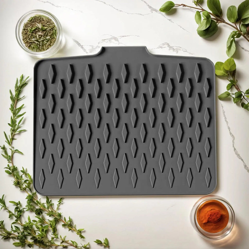 Dish Drying Mat Non-Slip Counter Drainer Liner Silicone Mats For Kitchen For Bathroom Faucet Sink Coffee Station Restroom Shower Qme