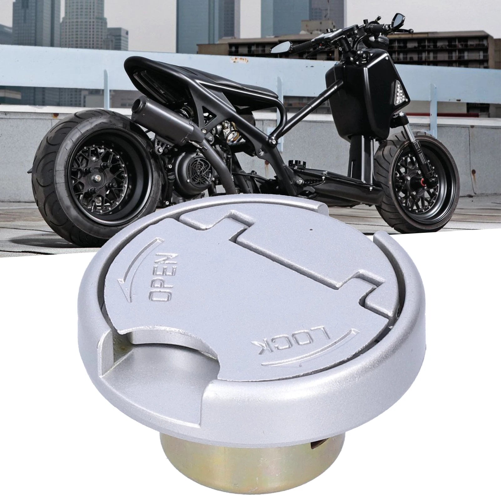 Fuel Cover Gas Gas Lid Gas Lock with Keys Stainless Steel Parts for GY6 Scooter Motorcycle Qme