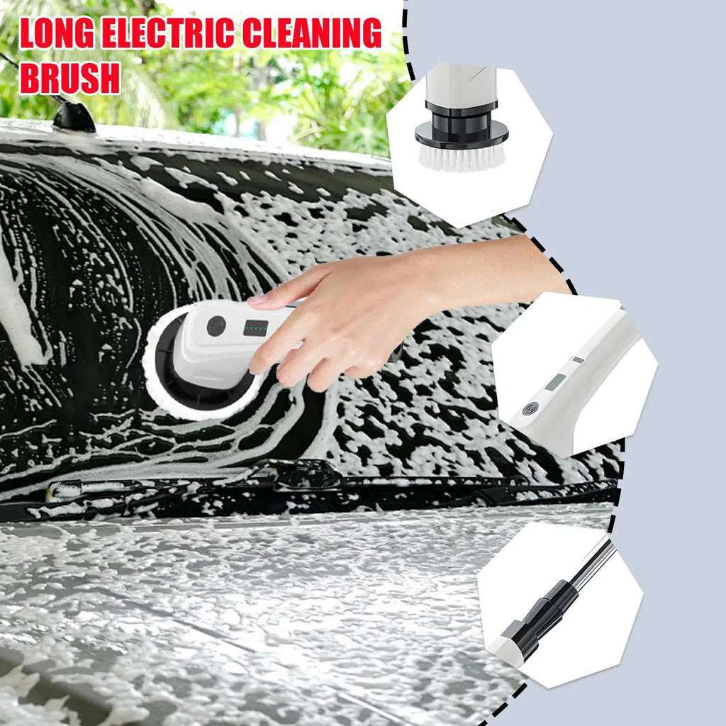 Electric Cleaning Brush Adjustable Waterproof Rotating Tool Electric Shower Scrubber For Home Shower Doors Kitchen Sinks Qme