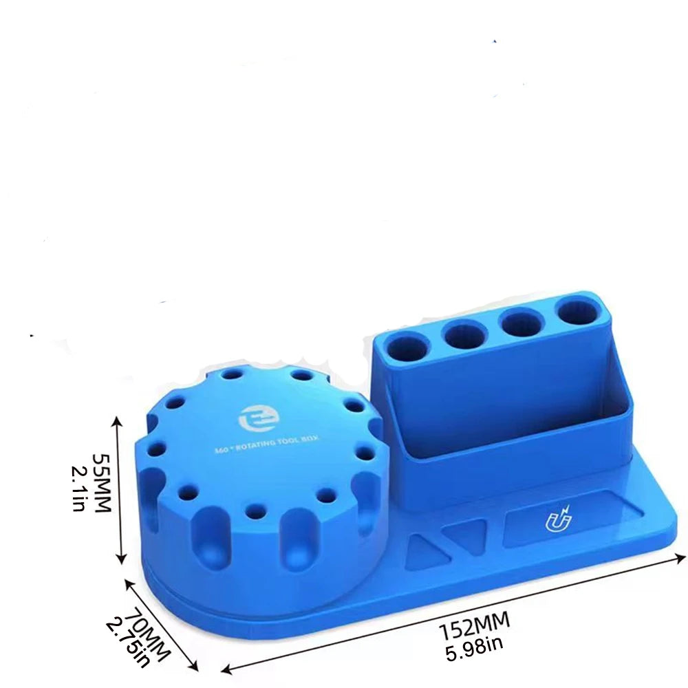 Multi-function Screwdriver Tweezers Storage Box Rotating 360 Tools Qme L