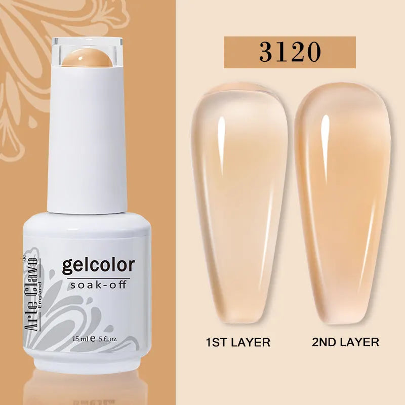 Arte Clavo Jelly Gel Polish Translucent Manicuring UV Nail Semi