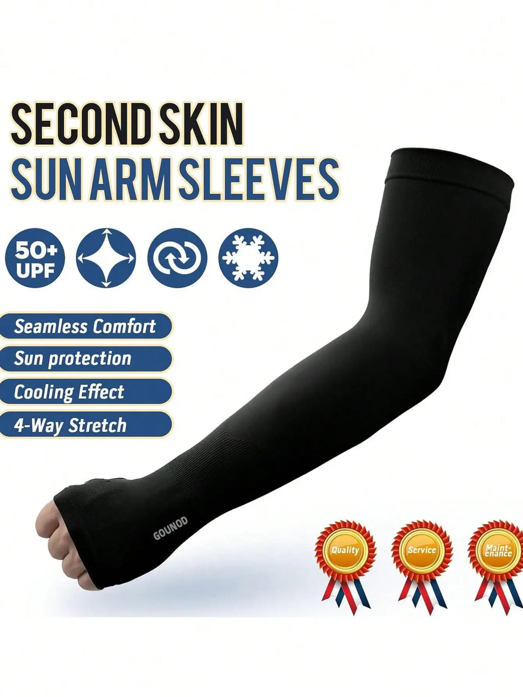 2 Sun Protection Breathable Sleeves Exposed Fingers Anti Shedding Qme