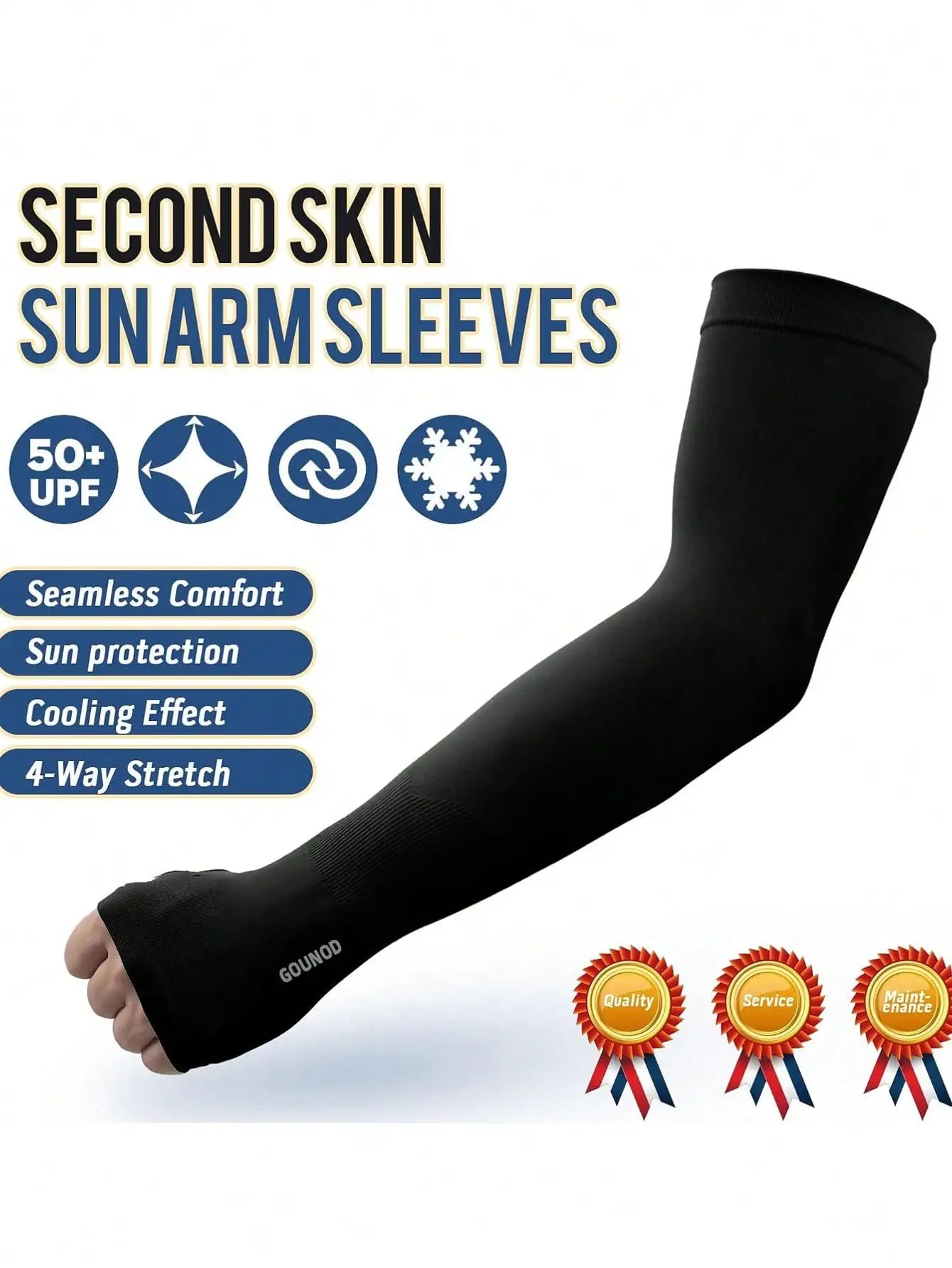 2 Sun Protection Breathable Sleeves Exposed Fingers Anti Shedding Qme