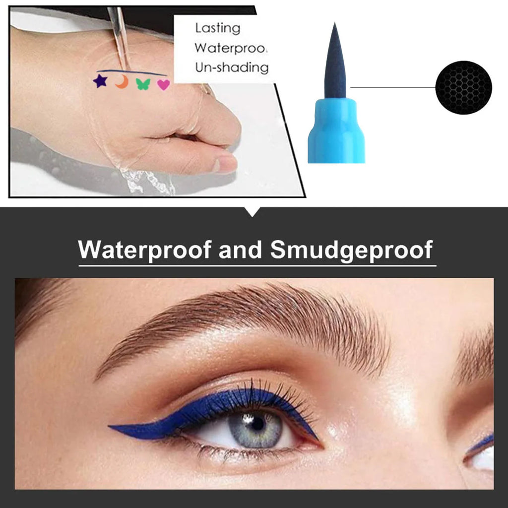 Dual-ended Pattern Stamp Eyeliner Waterproof Non-smudge Embellish End Qme