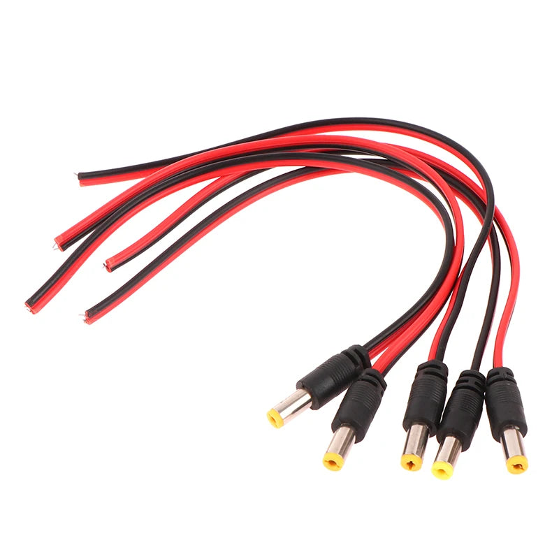 DC Power Male Female Cable 12V Plug Adapter Connector CCTV Camera 5 Qme A 5pcs