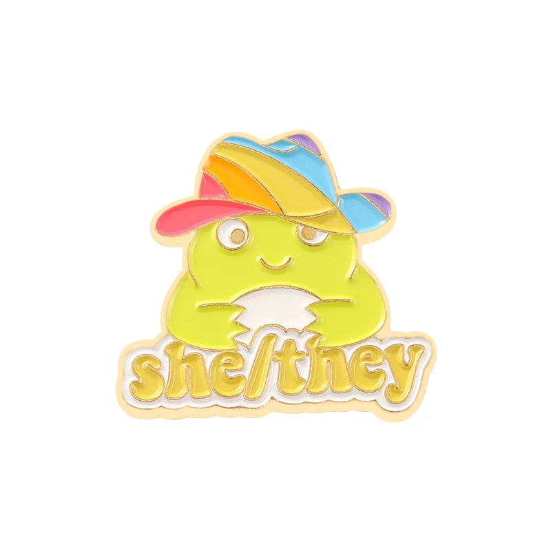 My Pronouns Enamel Pins Cats Butterfly He Him She Her They Them Brooches Lapel Metal Badges Fashion Jewelry Gifts Drop Shipping Qme style 13