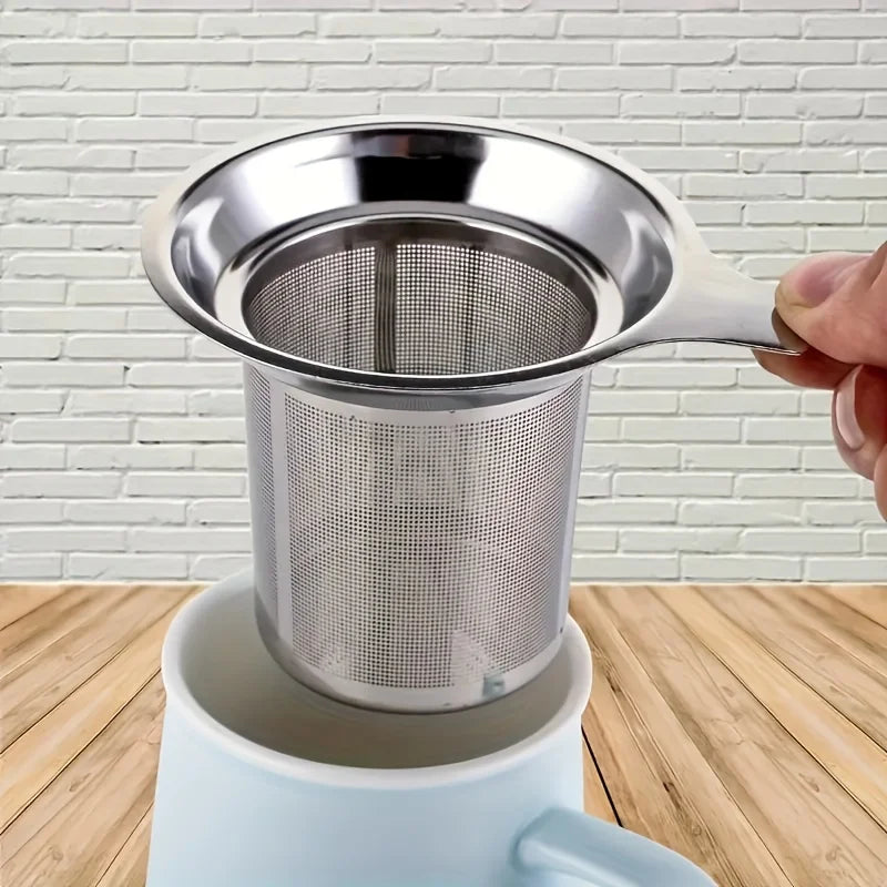 1pc High-quality Stainless Steel Tea Filter With A Single Mesh, Which Can Achieve Precise Brewing And No Leakage Pouring Qme