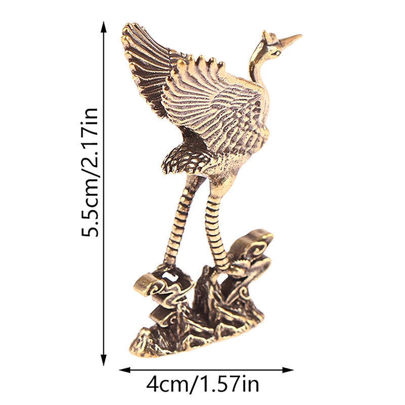Living Room Decorations Crafts Accessories Brass Crane Figurines Qme