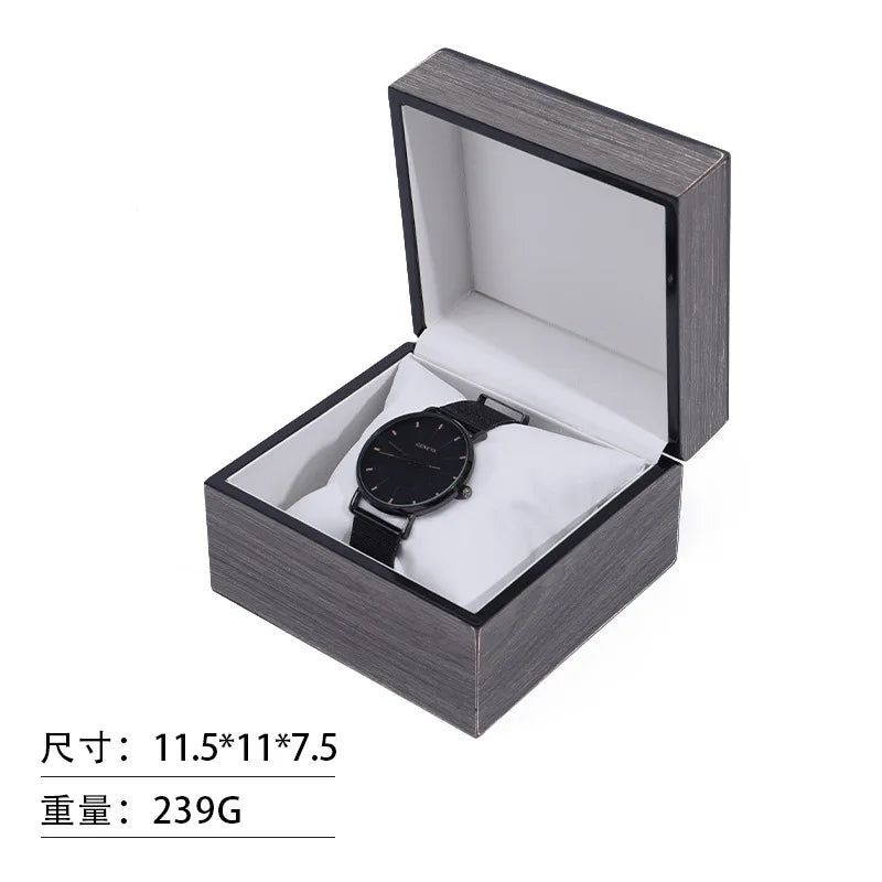 High End Wooden Box Packaging Gift Wooden Box Flip-top Watch Box Jewelry & Watch Packaging Box Solid Wood Watch Storage Box Qme D