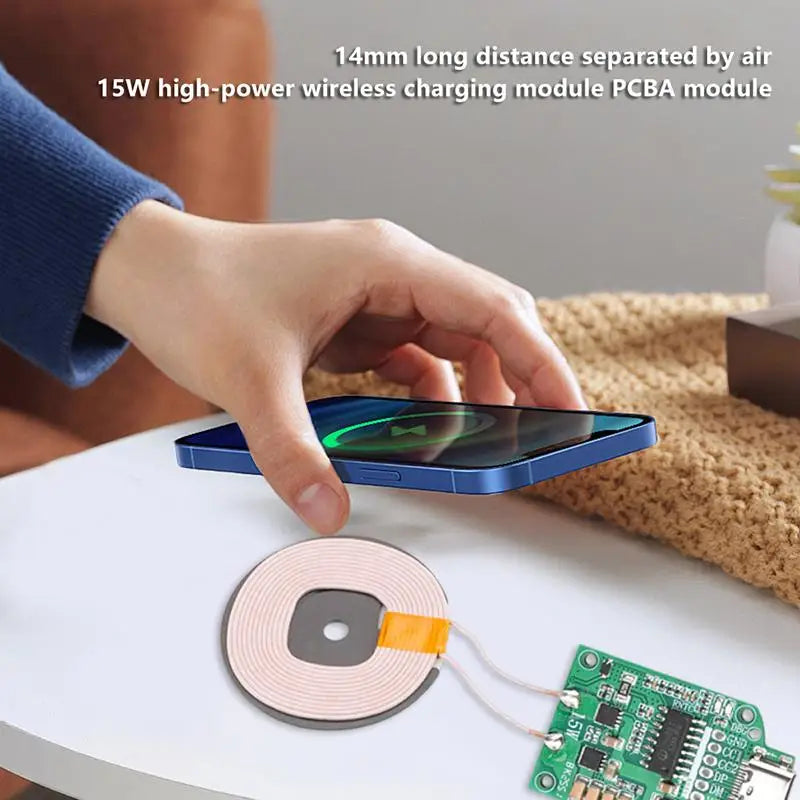 15W Type-c Wireless Charging Module Coil Transmitter Board Efficiency Qme