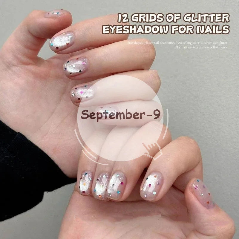 Manicure Glitter Decoration 1 Box Mini Ultra Thin Round Wave Dot Star Qme