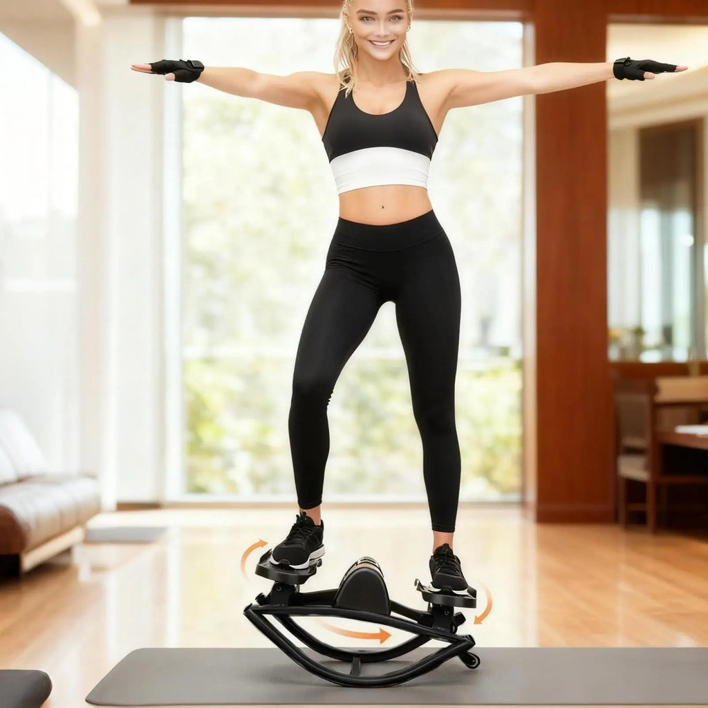 Rock Stepper Exercise Equipment Portable Silent Lateral Stepper Machine for Home Apartment Dorm Office Gym Legs Abs Glutes Women Qme