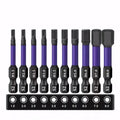 10-Piece Impact S2 Steel Star-shaped Drill Bit Strong Magnetic Qme A3