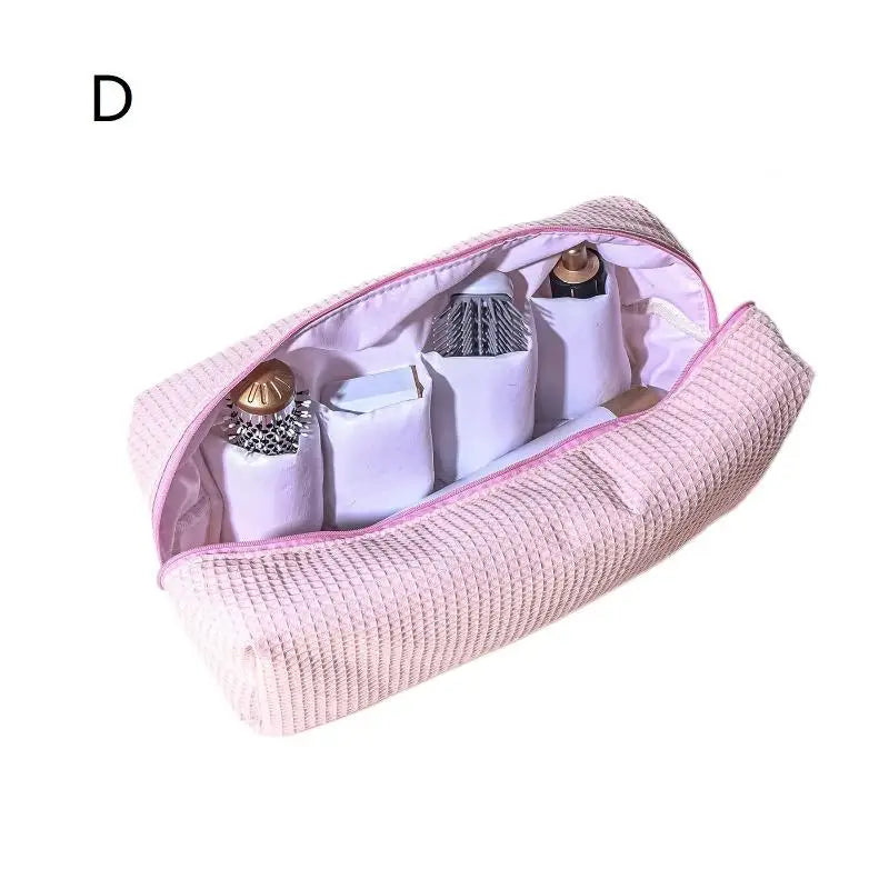 Padded Cosmetic Bag With Large Capacity Hair Dryer Storage Pouch Portable Hair Styling Tools Separate Compartments With Zipper Qme D