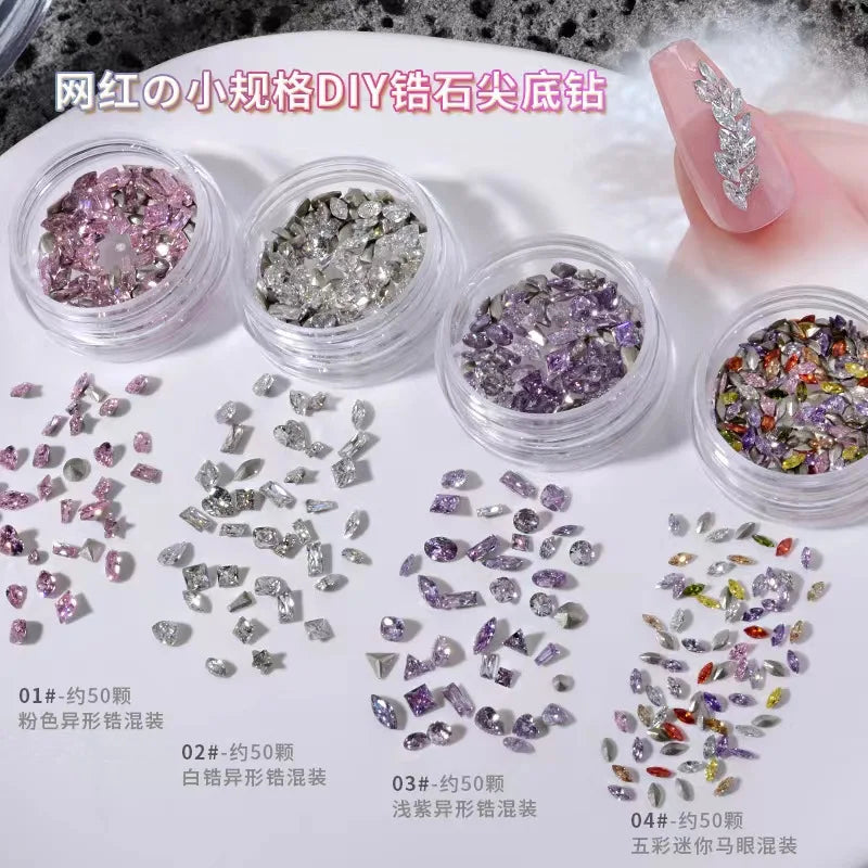 Mini Zircon Diamond Nail Art Jewelry Colorful Decoration Qme