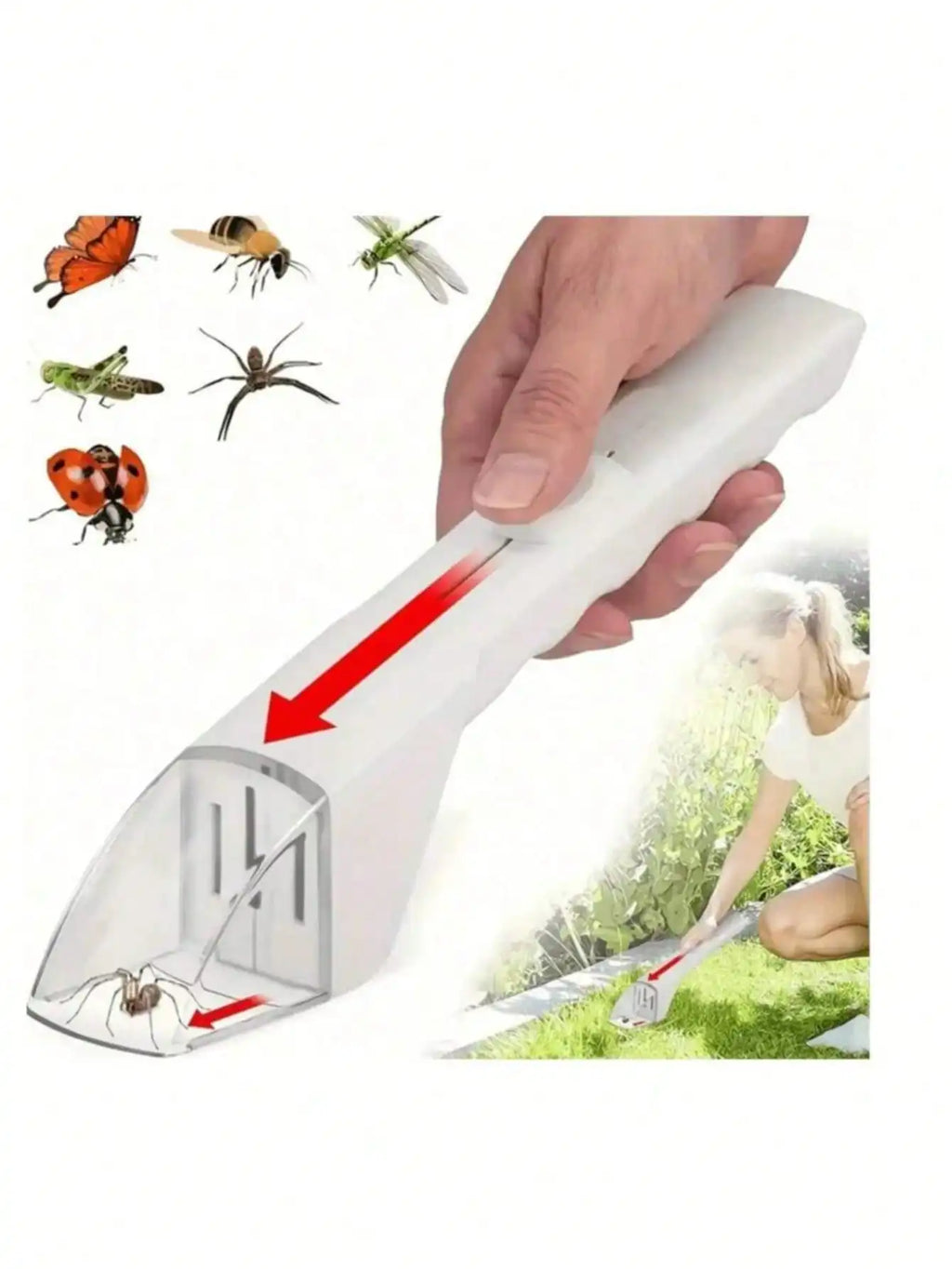 1 Handheld Insect Trap Spider Bee Cockroach Butterfly Capture Tool Qme