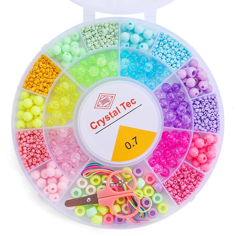 Clay Beads Bracelet Making Kit Seed Letter Alphabet DIY Art Craft Beads Kit with Charms for Jewelry Making Crafts Gifts 8 Styles Qme kit 8