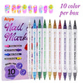 Colourful Waterproof Nail Art Graffiti Pen DIY 3D Drawing Abstract Qme 10pcs