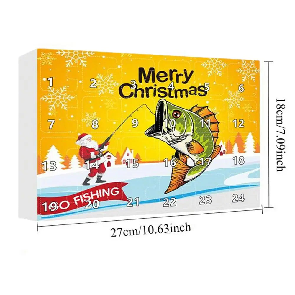 Advent Fishing Calendar 2025 24-Day Bait Holiday Fish Lure Countdown Qme as picture 2 L China Mainland