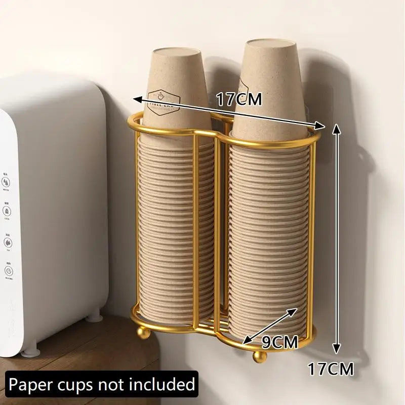 Metal Disposable Cup Storage Holder Rack Shelf Water Tea Cups Qme B3