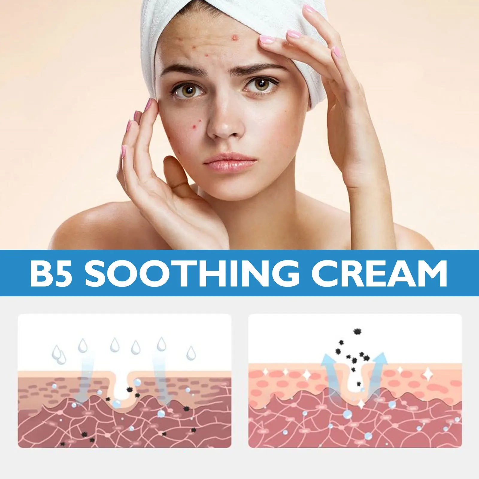 B5 Repair Cream Moisturizing Hydrating Soothing Dry Chapped Redness Skin Nourishes Hydrating Barrier Support Beauty Face Cream Qme