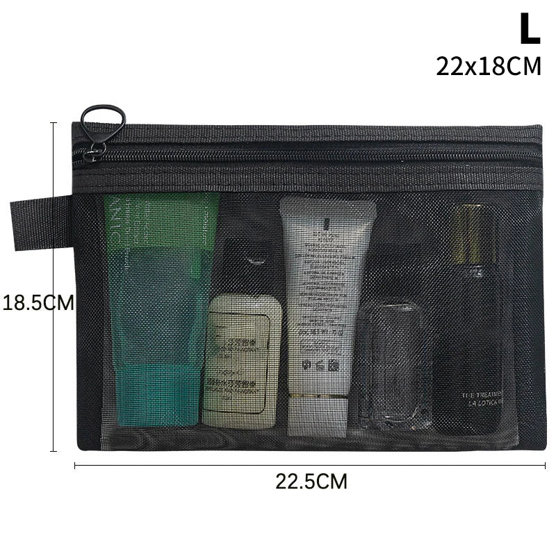A4 A5 A6 Nylon Mesh File Bag Transparent Zipper Test Paper Information Student Pen Bag Transparent Mesh Cosmetic Storage Bag Qme L