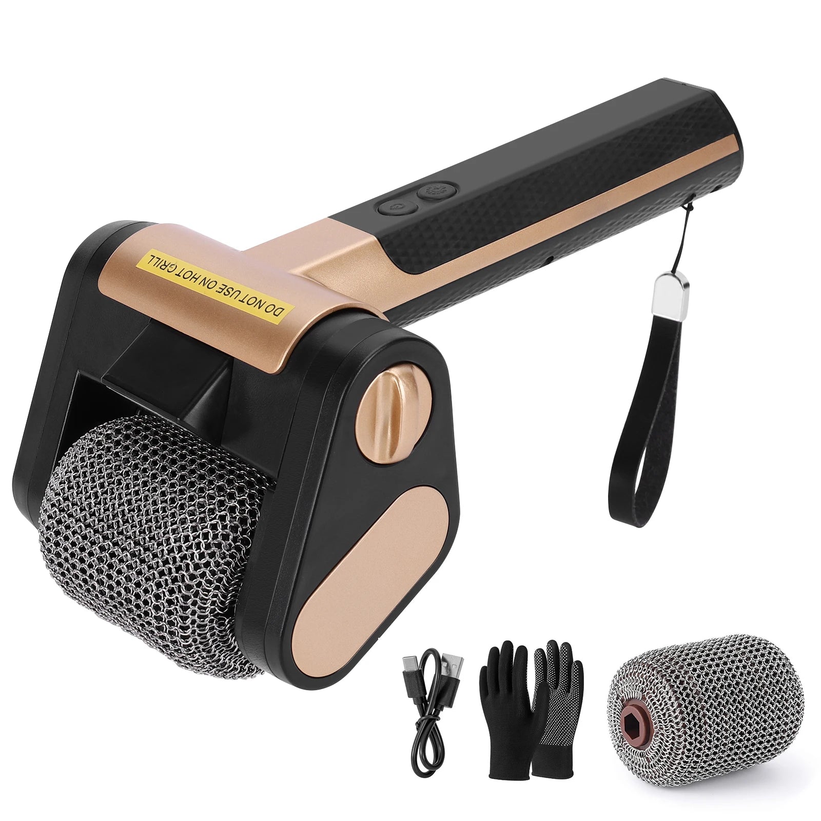 Bristle-Free Rotating Grill Brush Rechargeable Stainless Steel Grill Brush 350 RPM Rotating Dishwasher Brush Outdoor BBQ Tools Qme Style D