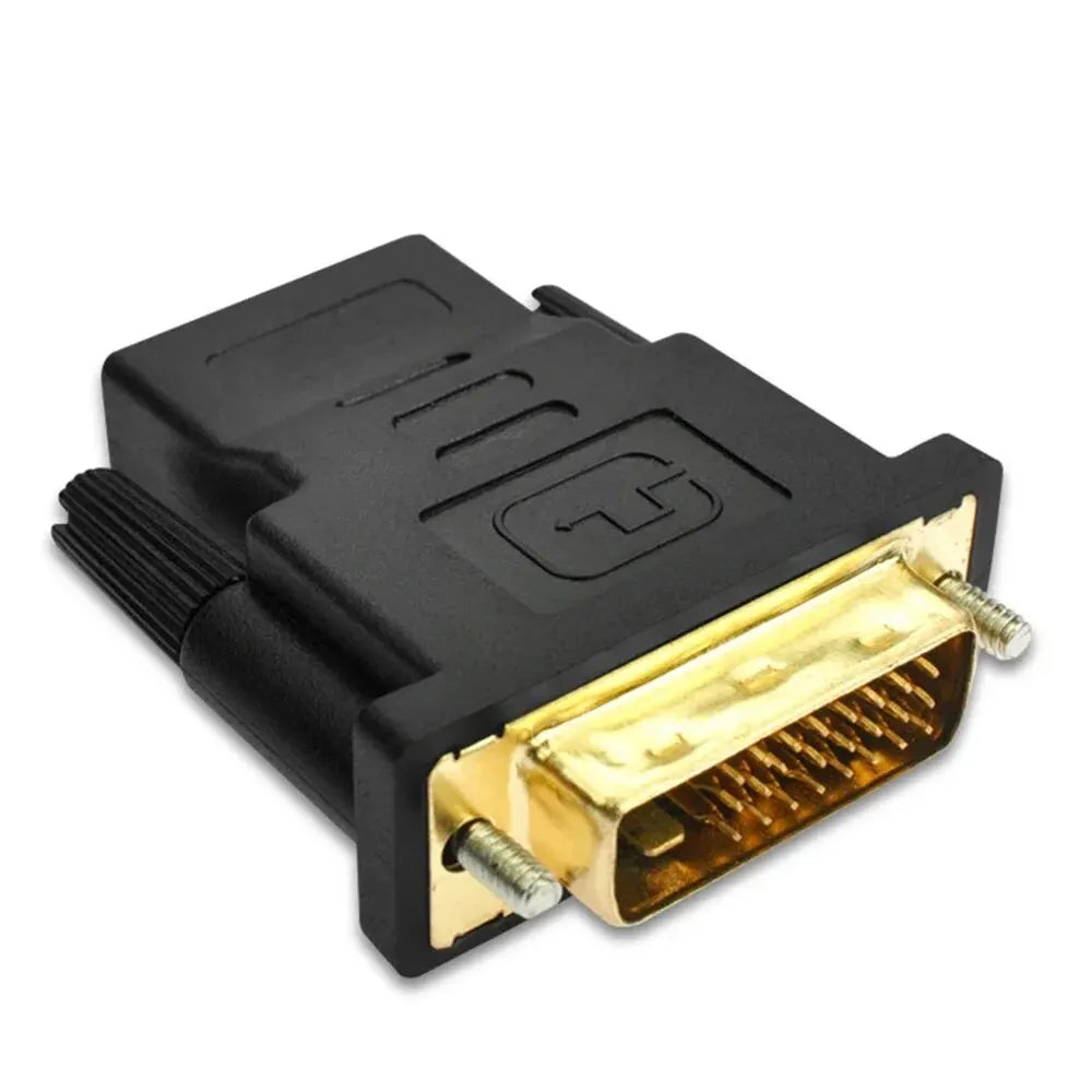 1080P Bi-directional DVI to HDMI Adapter DVI 24+1 Male to HDMI Female Connector Converter For Laptop TV Box Multimedia Accessory Qme DVI to HD 1Pc