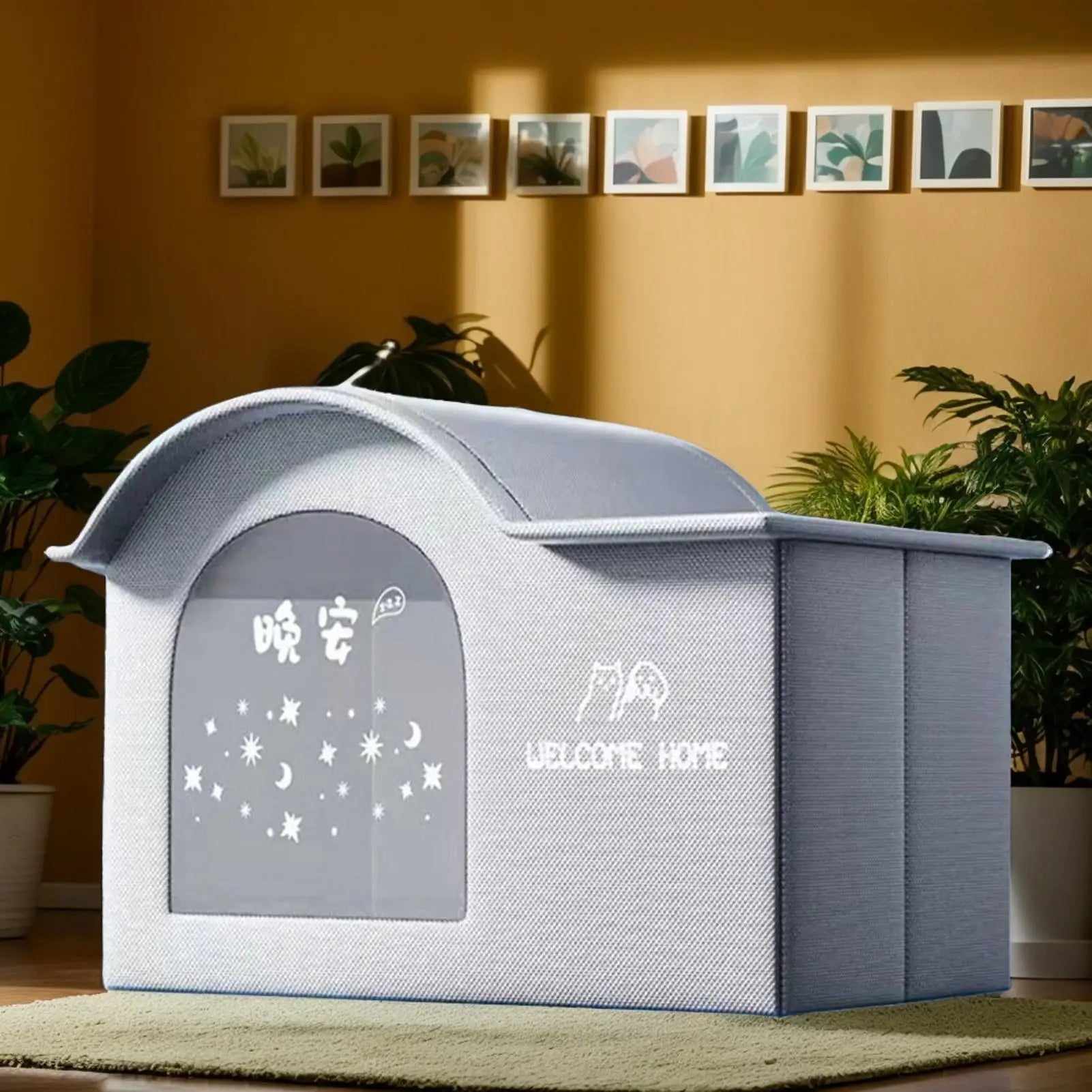 Pet Cooling House Cat Dog Cooling Foldable Tent Insulated Kitten Shelter for Outdoor Indoor Camping Patio Beach Balcony Bedroom Qme