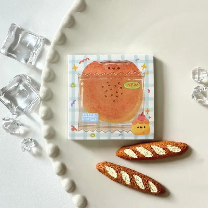 Cute Cartoon Food Series Memo Sticker Message Paper DIY Non Sticky Qme A3