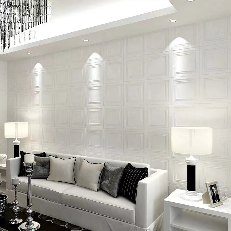 Waterproof Anti-collision Foam Wallpaper 35cmx35cm Self Adhesive Wall Sticker Ceiling Living Household Warm Wall Art Decor Qme