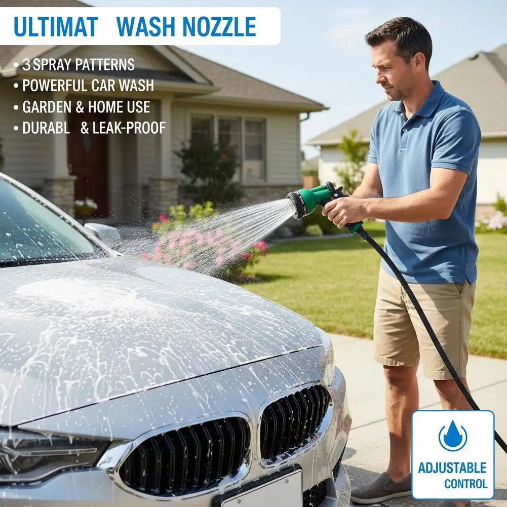 Adjustable Spray Patterns Lawn Garden Hose Nozzle Sprayer Water Qme