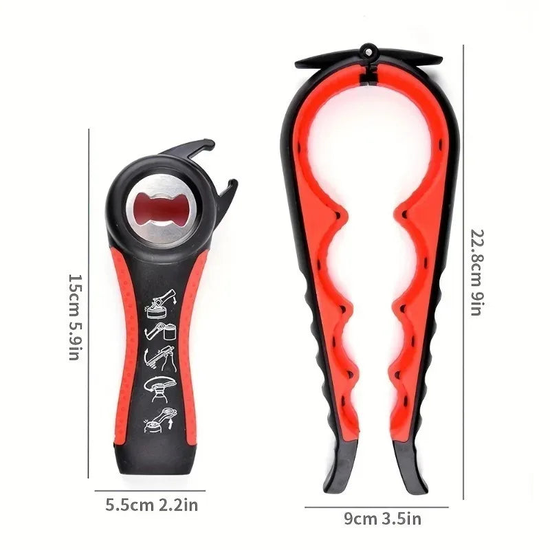 Multi-functional Can Bottle Opener Twist Cap Remover Anti-slip Grip Qme