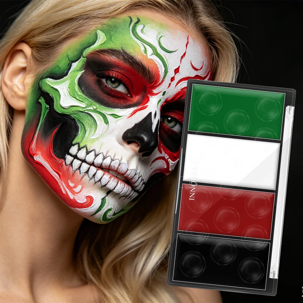 4 Colors Oil Based Face Body Paint Palette Waterproof Long Lasting Qme