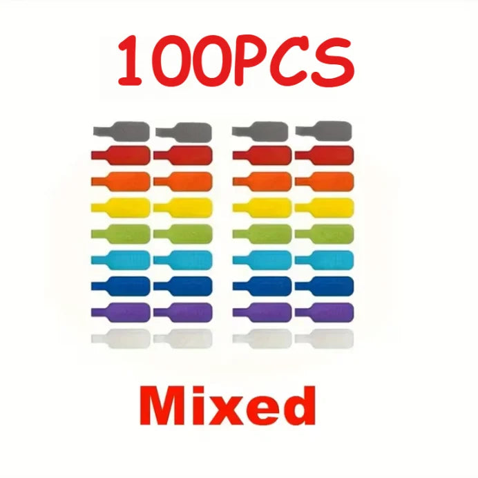Colored Label Cable-Ties Durable Wiring Accessory Wire Sorting Marking Tool for Indoor Home Circuit Arrangement Qme 100Pcs 4.5x2CM
