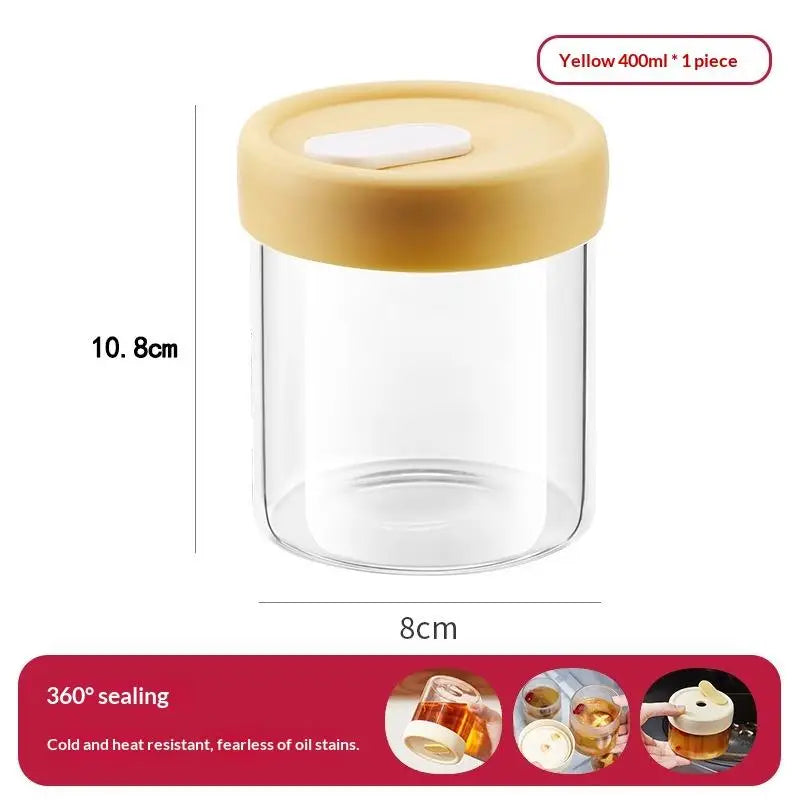 Sealed Silicone Lid Heat Resistant Microwavable Soup Juice Container Qme 400ml Yellow