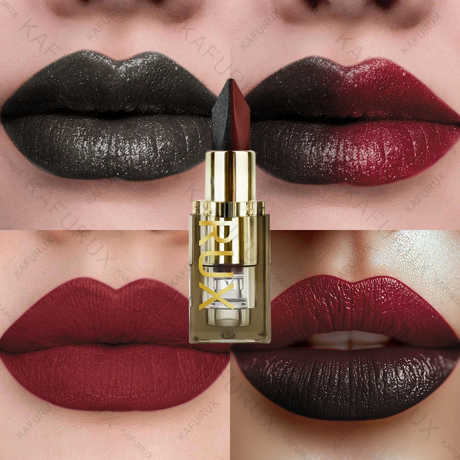 11 Two-tone Lipstick Purple Black Glitter Matte Lipsticks Makeup Easy Qme 103