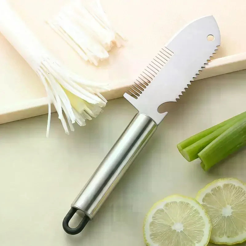 Ergonomic Vegetable Knife Stainless Steel Scallion Slicer Handle Qme