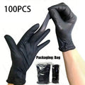 100PCS Black Disposable Nitrile Gloves Multi-purpose Household Gloves For Home Kitchen and Bathroom Cleaning, Nail Care,Painting Qme Black-100pcs S