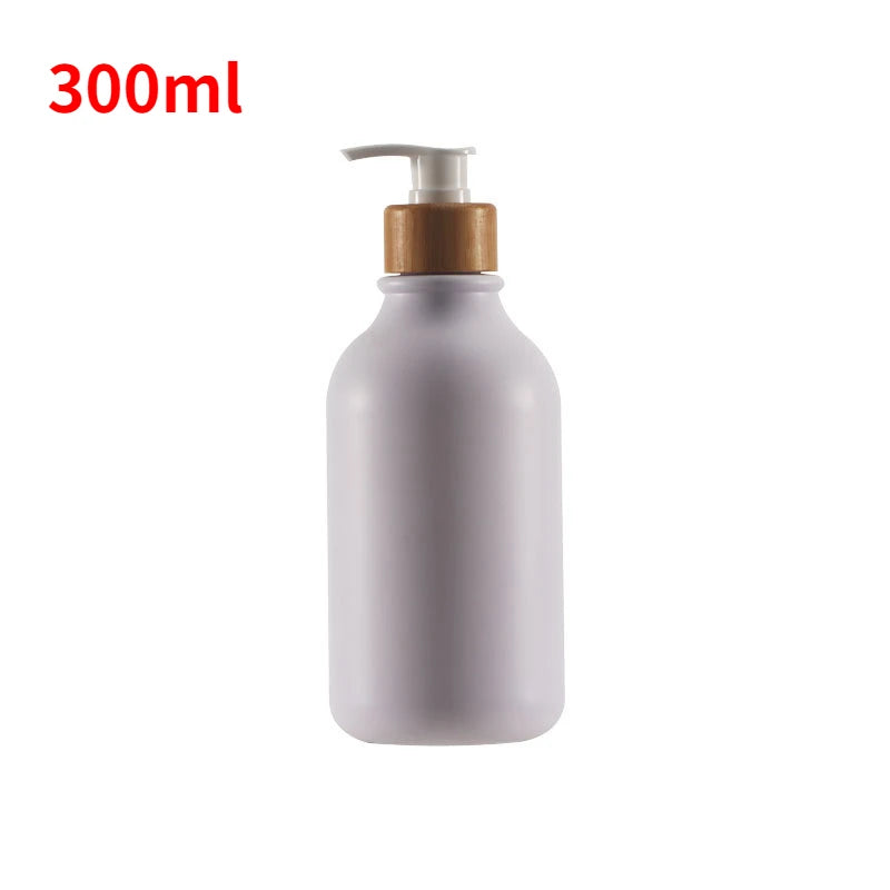 Dish Soap Bottle with Wood Pump Liquid Soap Dispenser Hand Soap Lotion Container Refillable Jars for Kitchen Bathroom 500/300ML Qme 300ml-white-woodpump