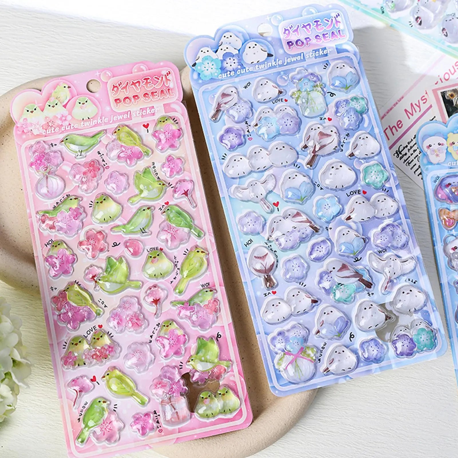 1pc random 3D Relief Stickers Cute Titmouse Animal Decals 3D Bubble Foam Sticker For Notebook Planner Journal Laptop Phone Case Qme random 1pc