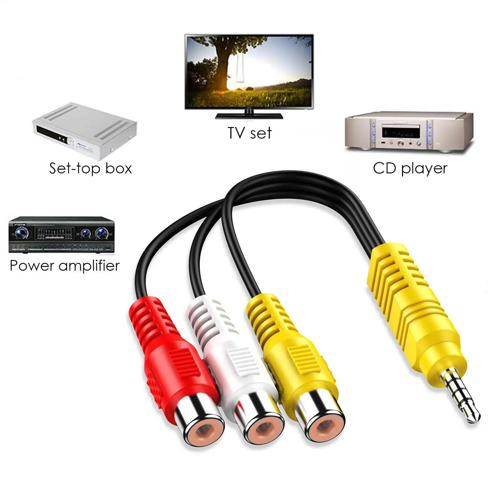 TCLDedicated Jack Plug RCACable 3 5 Aux Male RCAFemale Adapter Mini Qme