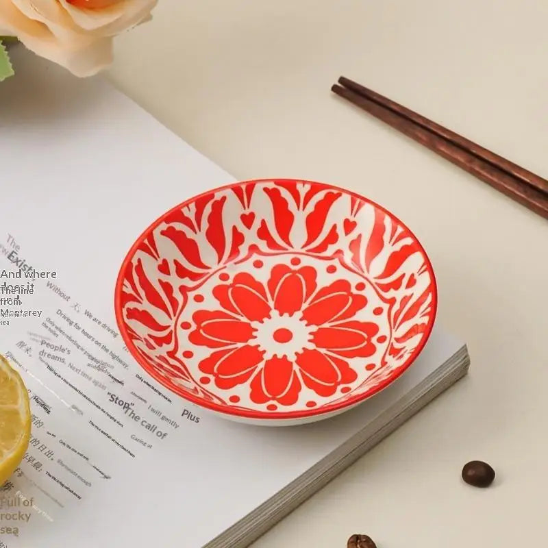 Picnics Ceramic Condiment Dishes Bohemian Plates Sauce Suitable Qme A5