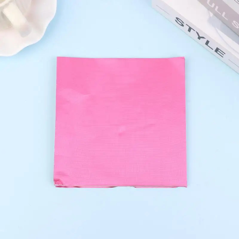 Aluminum Foils Wrapping Paper Sheets Foil Candy Package Paper Chocolate Wedding Party 100Pcs Candy Packaging Qme Pink