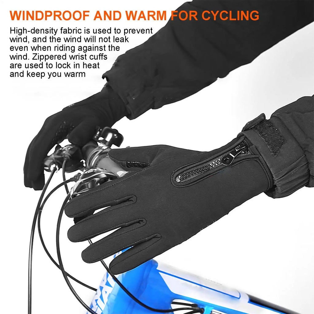 1pairHeated Cycling Gloves Hand Warmer Rechargeable Heated Mittens Gloves Windproof Warm Heated Gloves Heating Gloves For Riding Qme